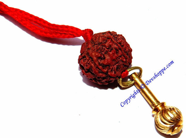 5 mukhi Rudraksha with Hanuman Gada pendant 5 mukhi Rudraksha with Hanuman Gada pendant