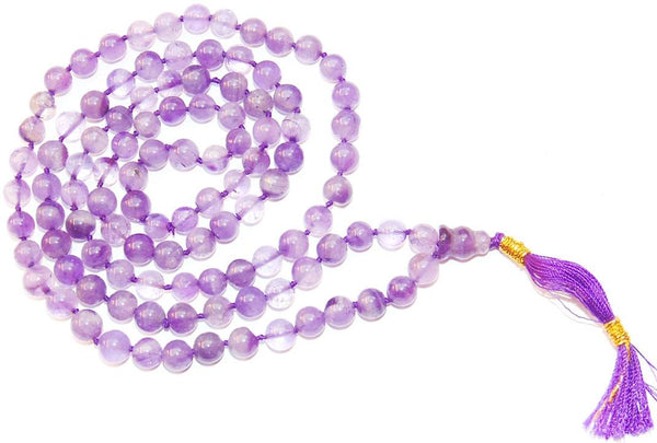 Amethyst mala for peace ( light purple ) 7 mm beads - Premium Quality Amethyst mala for peace ( light purple ) 7 mm beads - Premium Quality