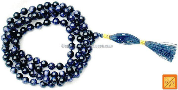 Blue Sunstone mala for good fortune and prosperity ( Ordinary Quality ) Blue Sunstone mala for good fortune and prosperity ( Ordinary Quality )