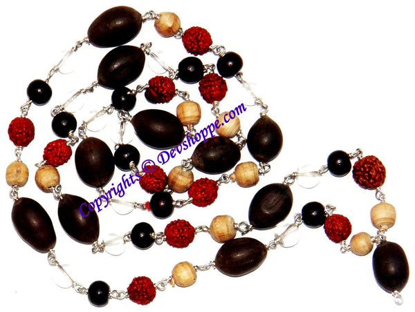 Panchbhoot mala in white metal 54+1 beads Panchbhoot mala in white metal 54+1 beads