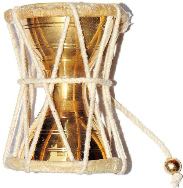 Shiva's Drum ( Damru / Damaru) in brass - Small size Shiva's Drum ( Damru / Damaru) in brass - Small size