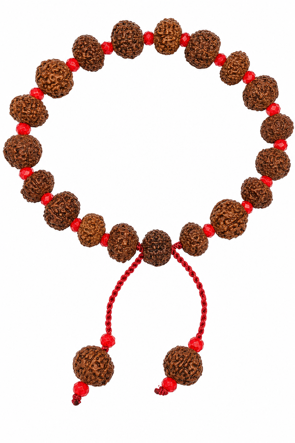 Natural Java Rudraksha Bracelet (7 Mukhi & 9 Mukhi) - Original Indonesian Rudraksha Beads, Adjustable Thread Bracelet with Glass Spacers for Men & Women Natural Java Rudraksha Bracelet (7 Mukhi & 9 Mukhi) - Original Indonesian Rudraksha Beads, Adjustable Thread Bracelet with Glass Spacers for Men & Women