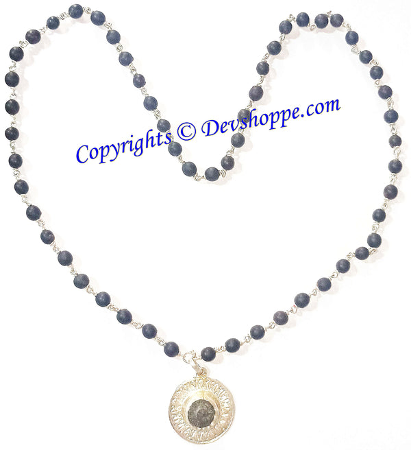 Shaligram Sudarshan Pendant in Black Vaijanti mala Shaligram Sudarshan Pendant in Black Vaijanti mala