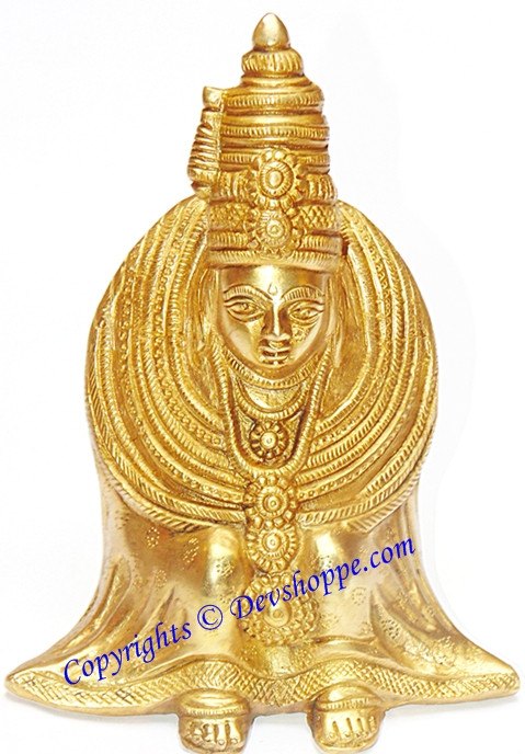 Goddess Tulja Bhavani idol in brass Goddess Tulja Bhavani idol in brass