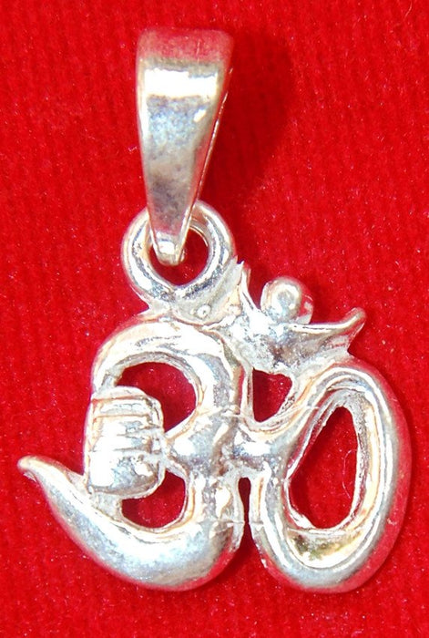 Pure Silver Om (Aum ) with Shivlinga pendant - Hindu auspicious symbol - Devshoppe