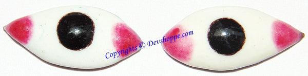 Pair of eyes (Netr , Nayan ) to use on God idols and Shaligrama 2 cms Pair of eyes (Netr , Nayan ) to use on God idols and Shaligrama 2 cms