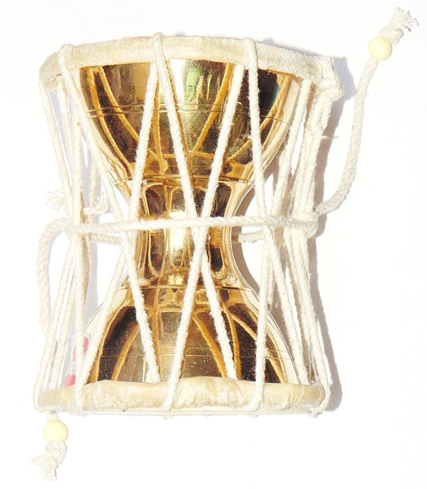 Shiva's Drum ( Damru / Damaru / Damroo ) in brass - Medium size Shiva's Drum ( Damru / Damaru / Damroo ) in brass - Medium size