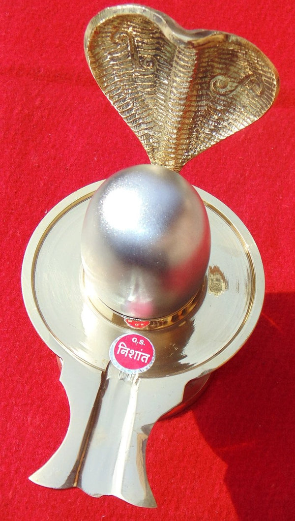 Pure Parad Banalinga (Shivlinga) with brass stand (Jalheri) Pure Parad Banalinga (Shivlinga) with brass stand (Jalheri)