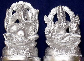 Parad Sri Ganesha and maa Lakshmi idol Parad Sri Ganesha and maa Lakshmi idol