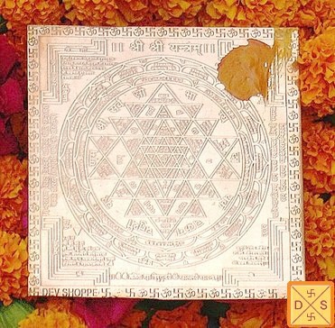 Sri Sriyantra yantra on copper plate Sri Sriyantra yantra on copper plate