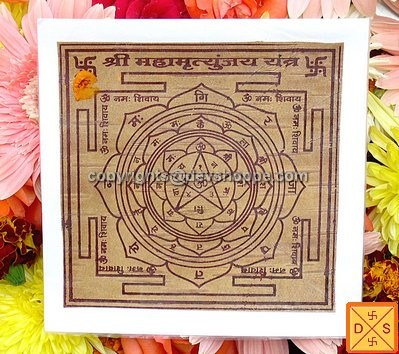 Sri Maha Mrityunjaya yantra on bhojpatra Sri Maha Mrityunjaya yantra on bhojpatra
