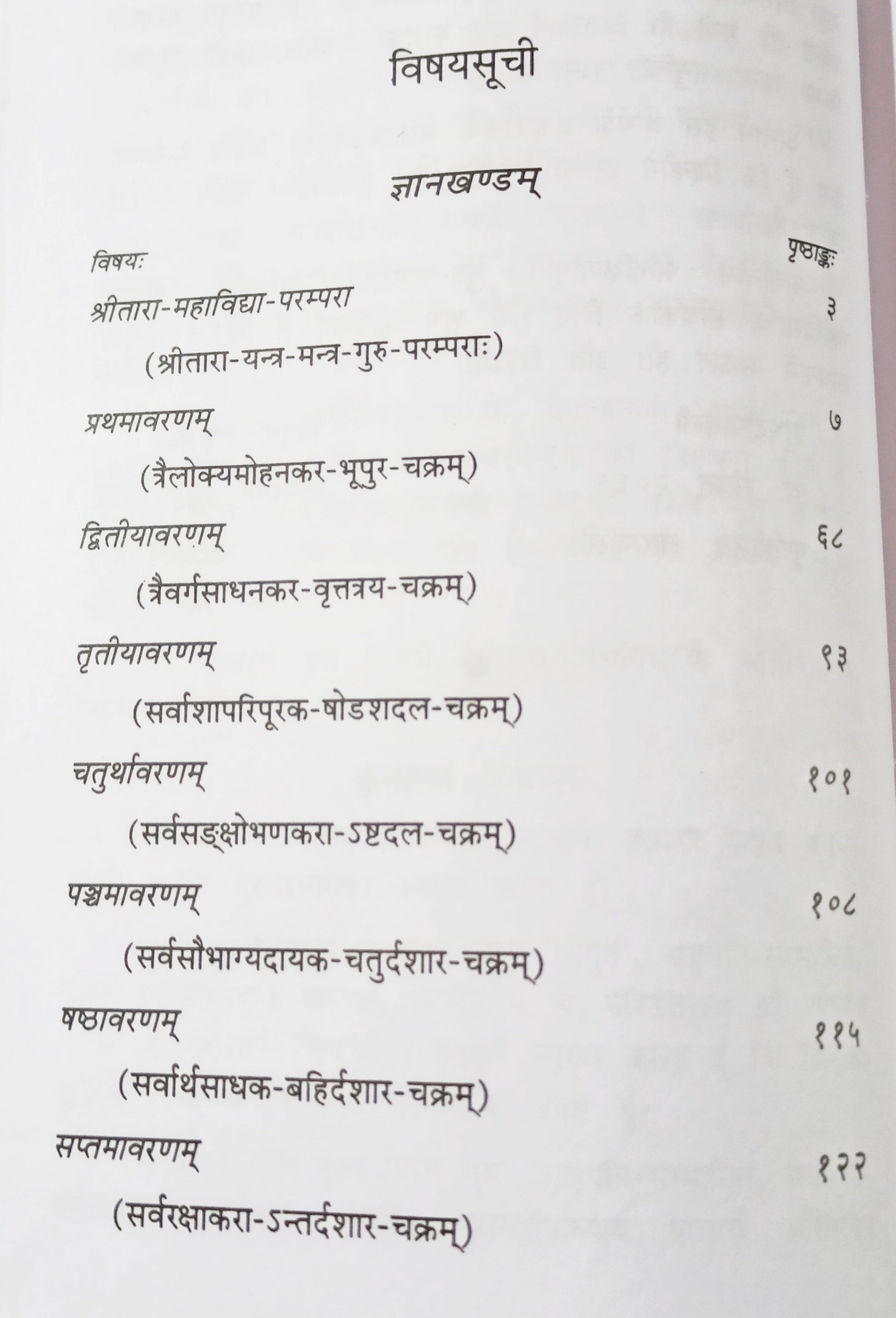 तारा महाविधा पृष्ठ, 'विध्याधियो' के अंतर्गत महाविद्याओं की सूची