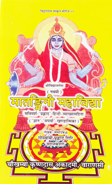मातङ्गी महाविद्या पुस्तक का कवर—देवी की चित्रमूर्ति और शीर्षक