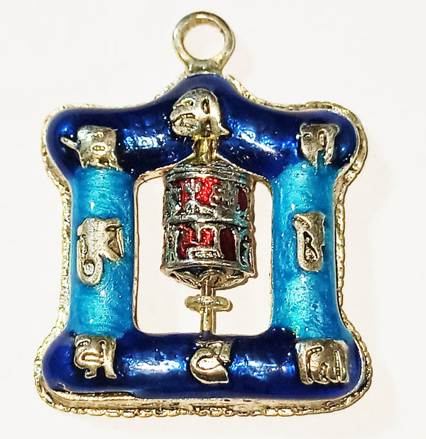 Beautiful Buddhist Prayer Wheel Pendant from Nepal