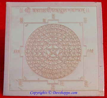Sri Dashakshri Rudra pujan yantra circular geometric design on bordered card