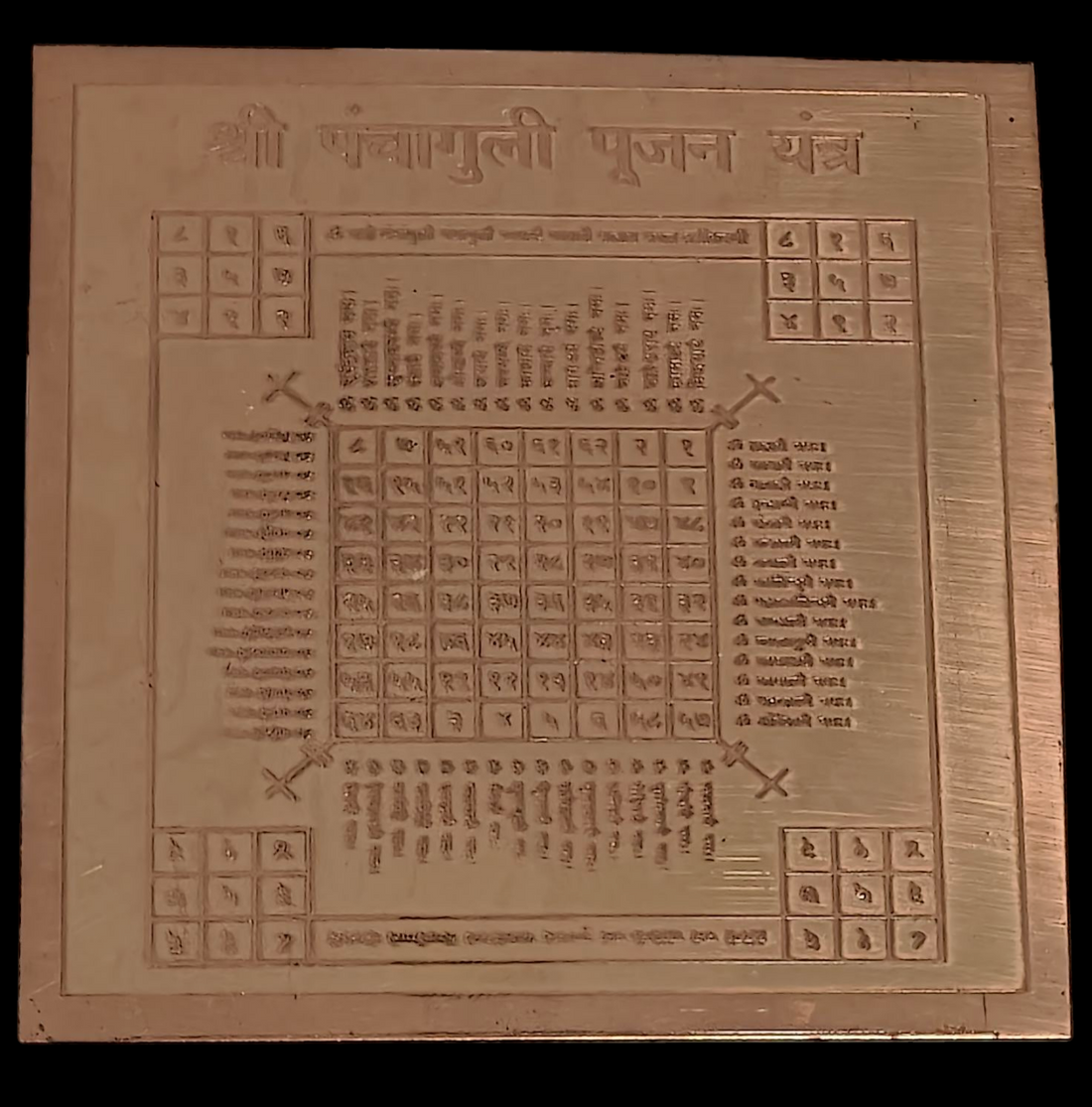 Shri Panchanguli pujan yantra on copper plate