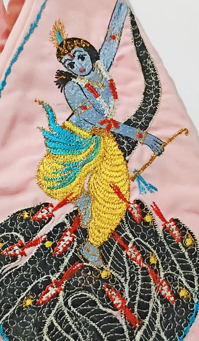 High quality embroidered Sri Krishna dancing on Kaliya naag gomukhi japamala bags