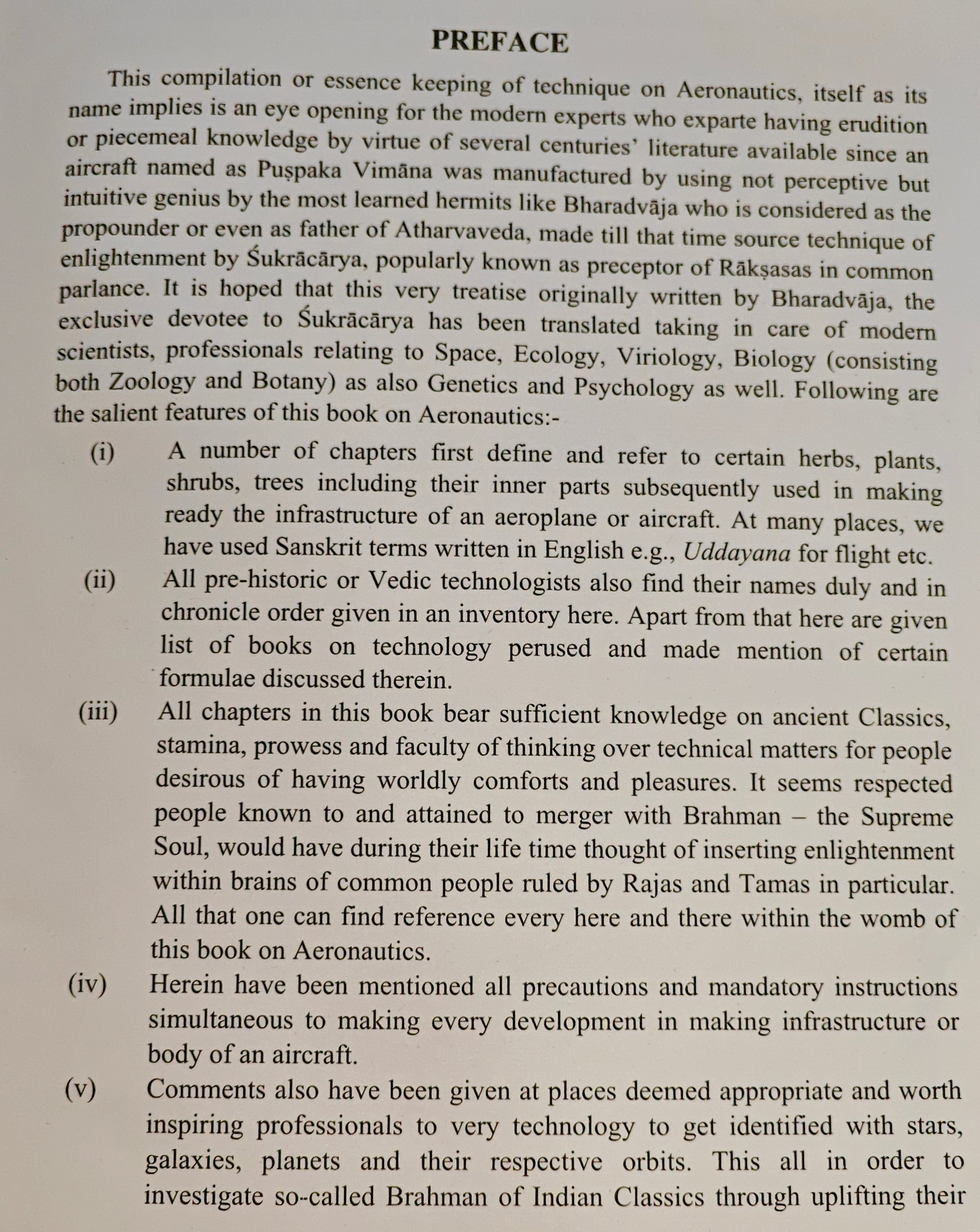 Preface page with heading “PREFACE” and paragraphs of aeronautics text