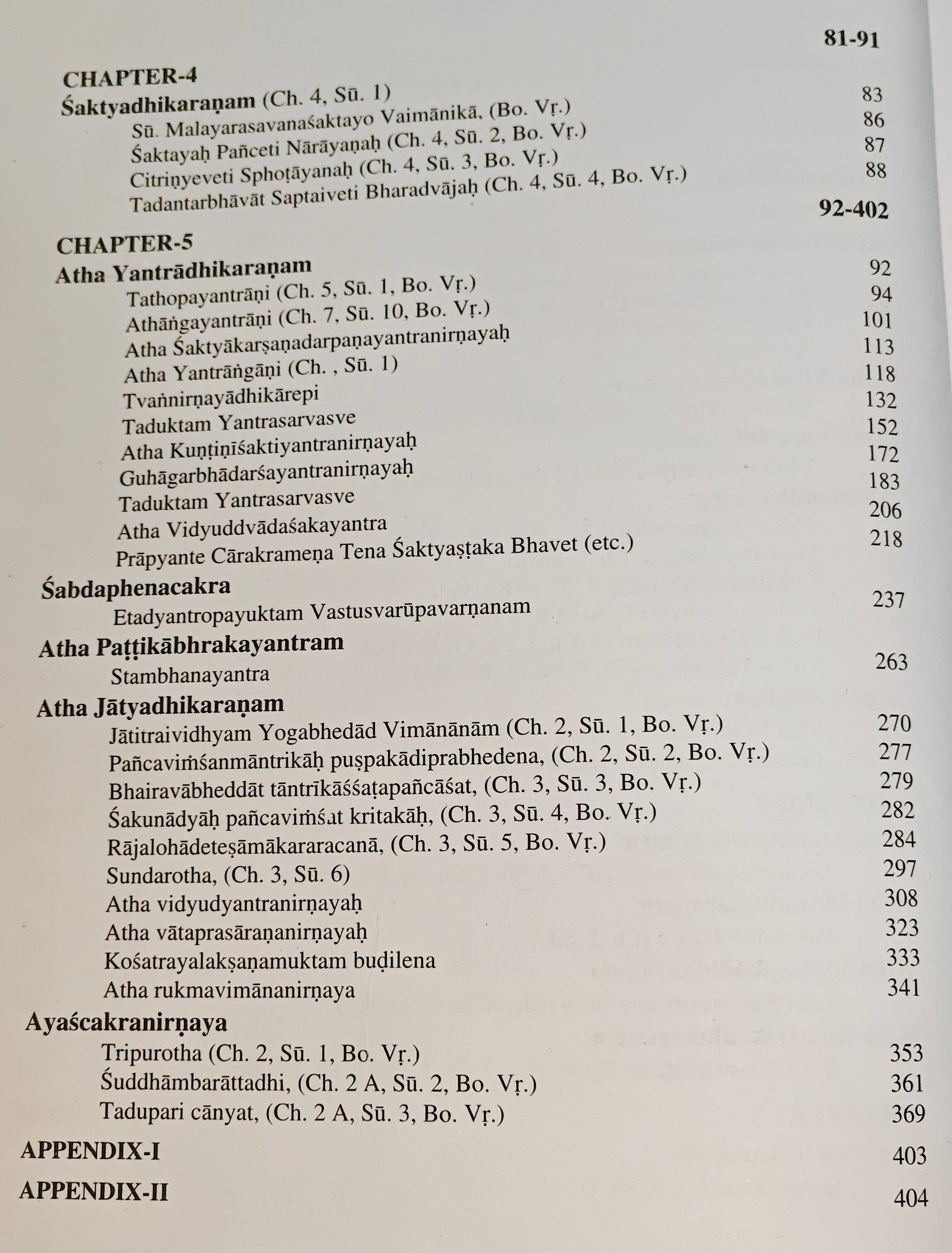 Contents continuation page showing CHAPTER-4 and CHAPTER-5 headings and page ranges
