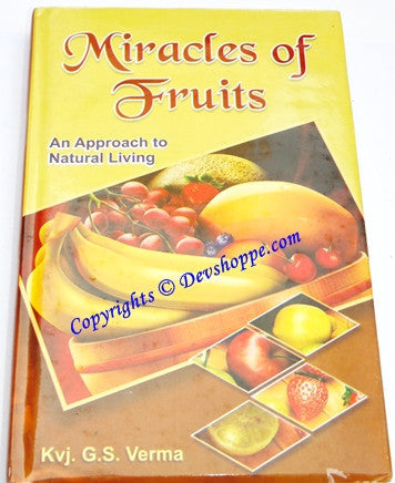 Miracles of Fruits book cover, yellow with fruit illustration and title text