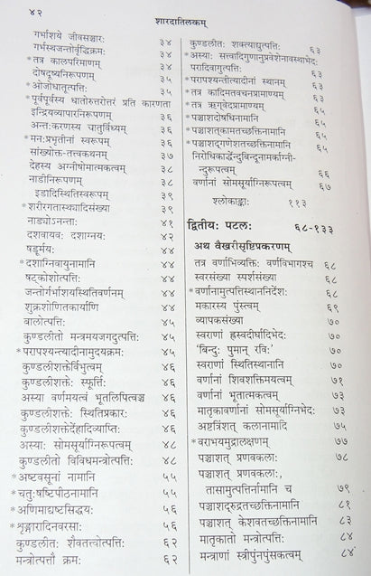 शारदा तिलक तन्त्रं विषय-सूची: अध्याय/विषय और पृष्ठ संख्या