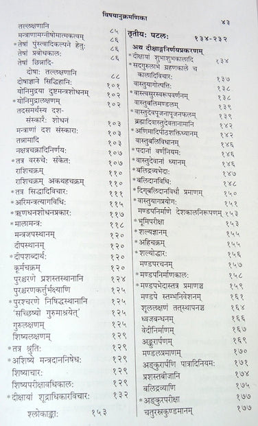 शारदा तिलक तन्त्रं विषय-सूची पृष्ठ: अनुभाग व पृष्ठ संख्या