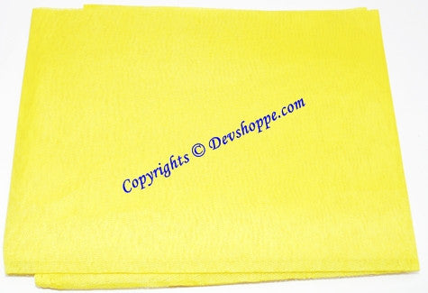 Yellow altar/puja cloth, normal quality, folded, 1.25 m