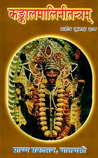 वृत्ताकार देव-आकृति वाला मंत्र-तंत्र पोस्टर, चारों ओर संस्कृत व हिंदी पाठ