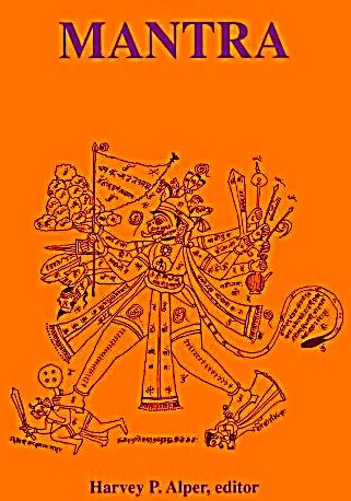 Mantra book cover with 'MANTRA' title and detailed ornate diagram illustration.