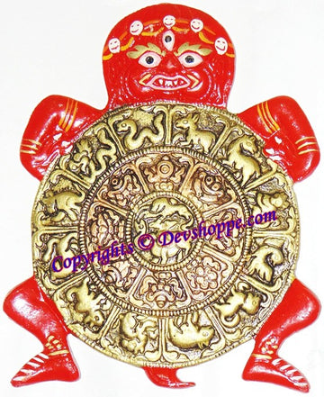 Kaalchakra (Kaal Chakra) - Astrlogical Wheel of Buddhism (Red) - Devshoppe