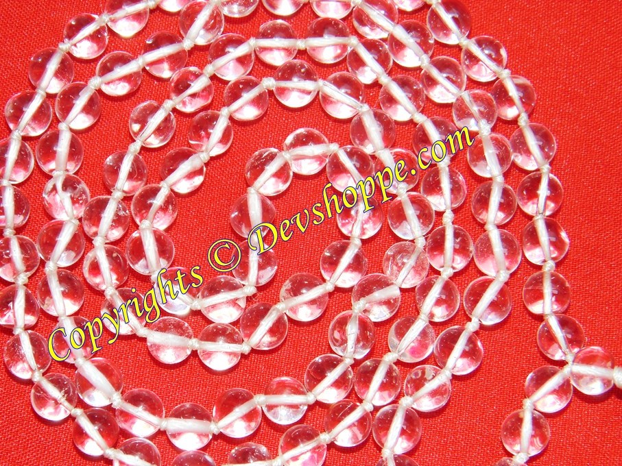 Premium Quality Crystal quartz (Sphatik) mala for energy and relief from stress - Devshoppe