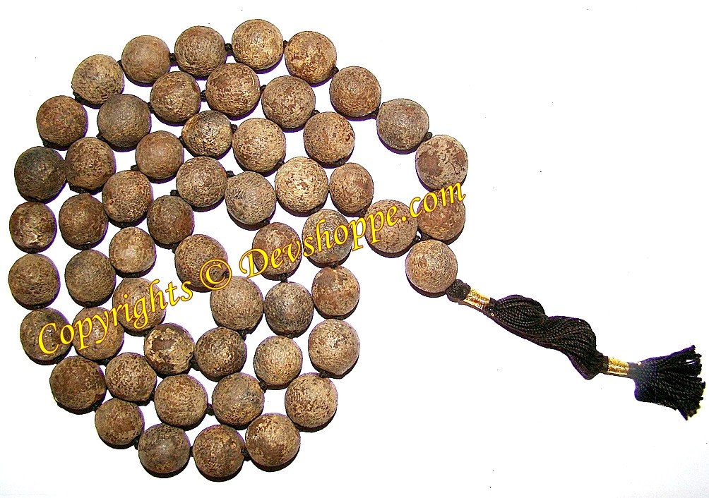 Nazar Battu mala with brown prayer beads and black tassel, evil-eye protection