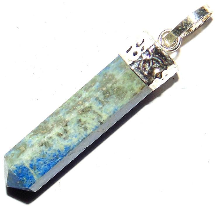 Lapislazuli Stiftanhänger, blau marmoriert, mit Öse oben