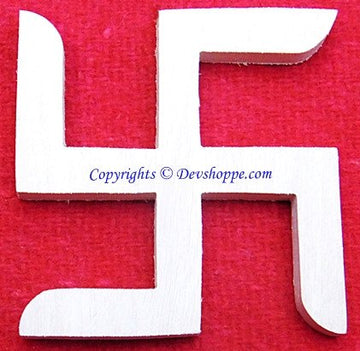 Auspicious Swastik (Sathiya) symbol carved out of Shriparni sacred wood - Devshoppe