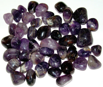 Pietre a ciottolo di ametista naturale, viola e scure, 500 g