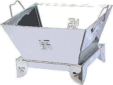 5-inch stainless steel havan kund with folding legs and rectangular fire chamber