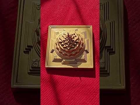 Brass 3D Shree Yantra Maha Meru – Hollow from inside , Single piece , no joints , no screws