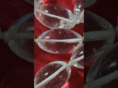 Sphatik Kantha / Crystal Quartz Rosary - Shivlinga (Shivlingam) shaped beads