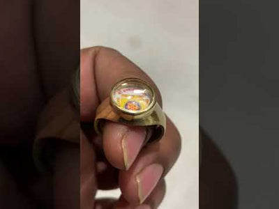 Sri Baglamukhi yantra ring in brass
