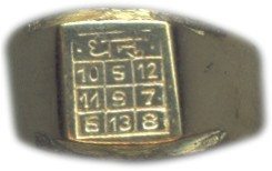 Brass Dhanu (Sagittarius) zodiac ring with engraved symbol on dark face