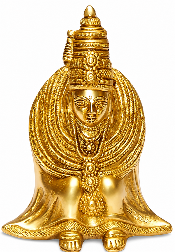 Goddess Tulja Bhavani Brass Idol - Premium Maharashtra Kuldevi Murti for Home Temple & Daily Puja