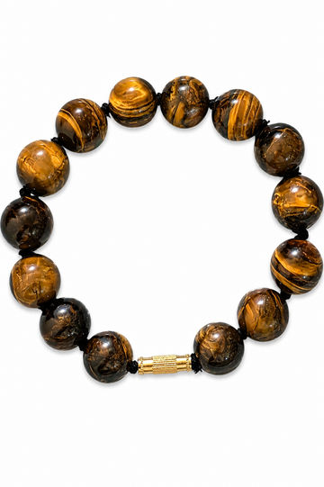 Premium Natural Tiger Eye Bracelet - 10 mm Genuine Tiger Eye Gemstone Beads | 8 Inch Unisex Crystal Bracelet | Luxury Handcrafted Jewelry
