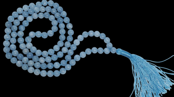 Aquamarine mala for courage,peace and purification