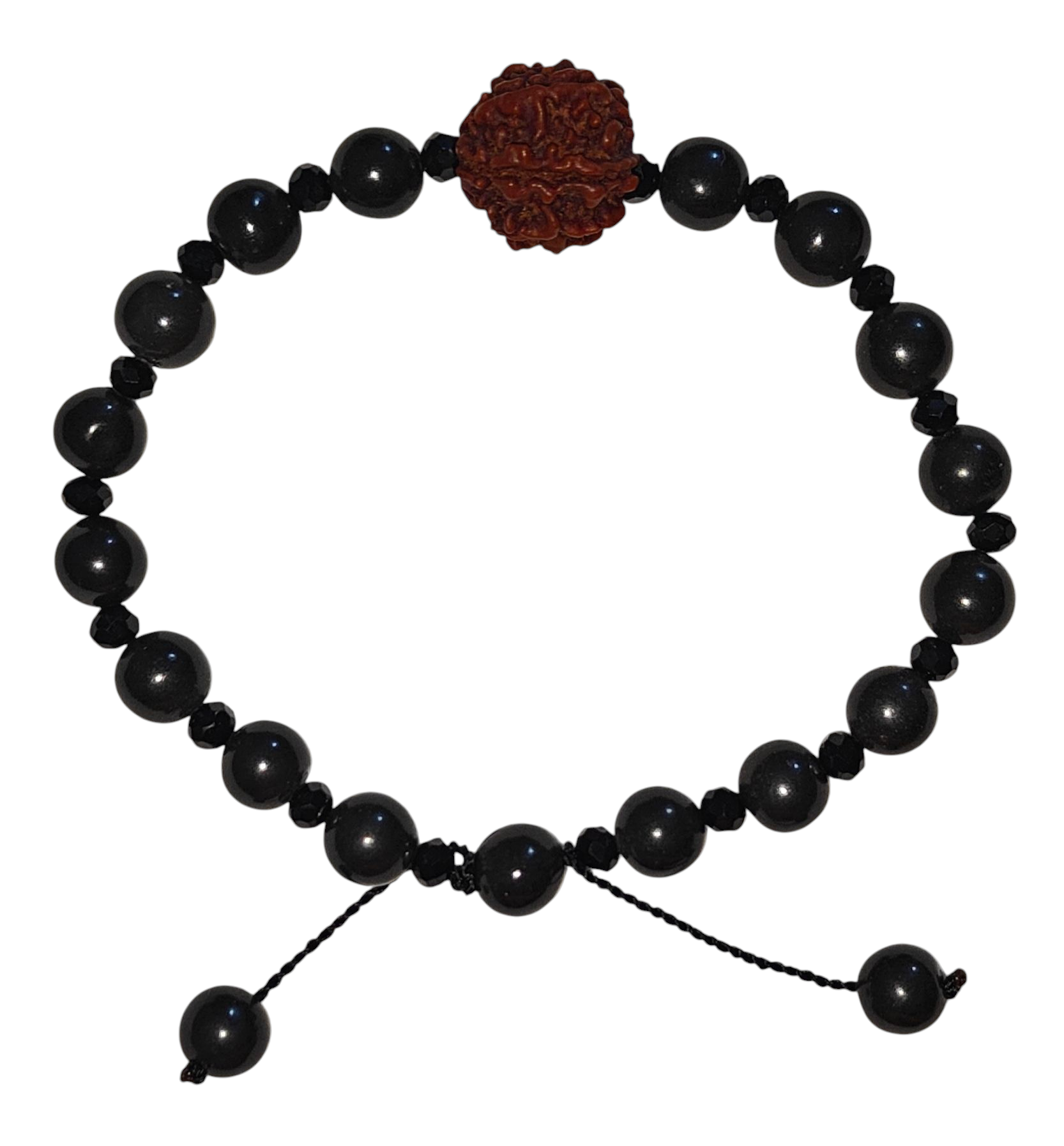 Black Hakik bracelet with 7 faced Rudraksha premium quality
