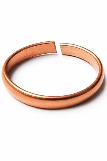 Copper finger ring, adjustable open band design