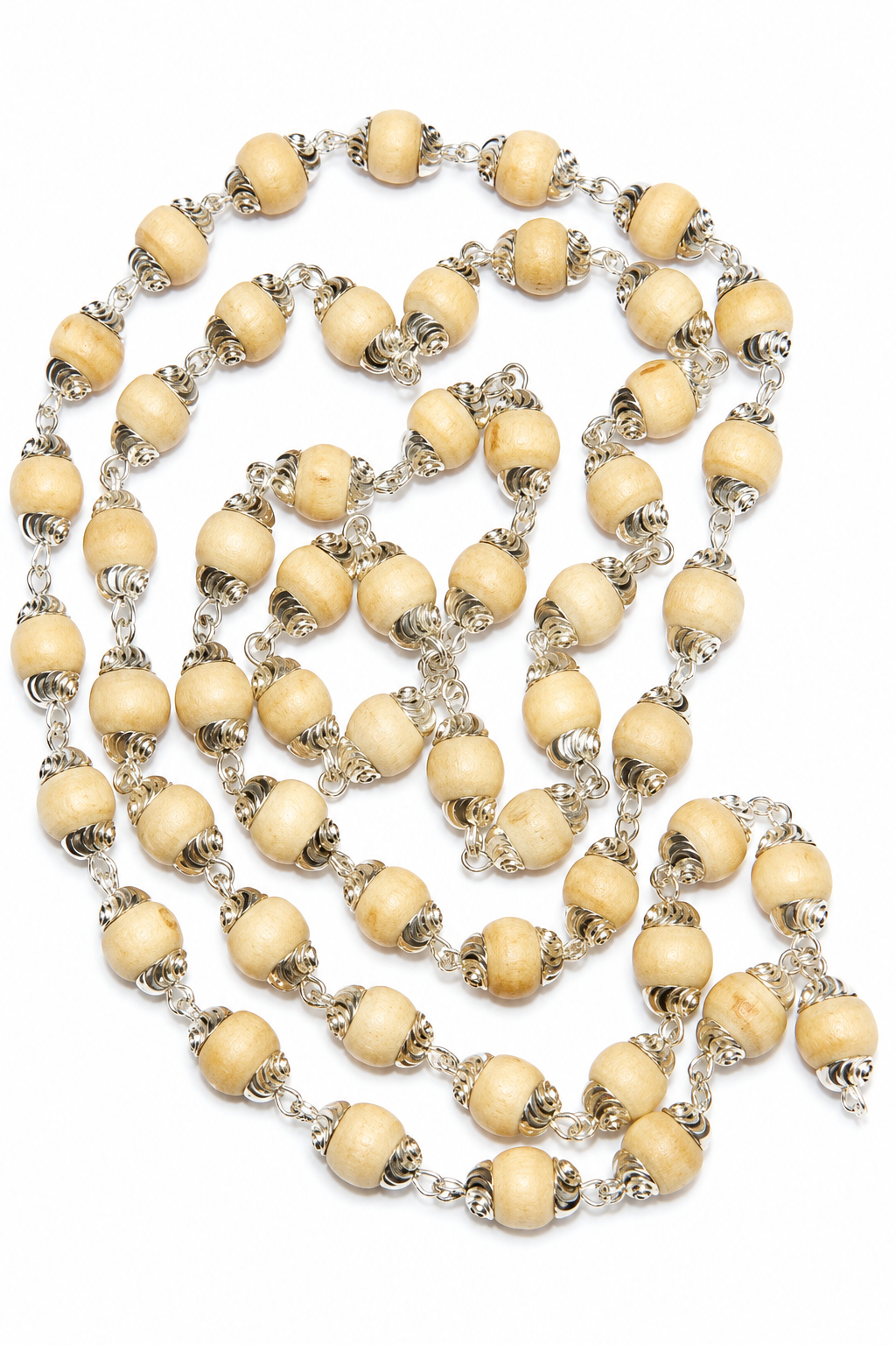Pure Silver Capped Tulsi Mala for Men & Women - Original Tulsi Beads Japa Mala Necklace for Daily Wear, Meditation & Spiritual Use - 4 MM Handmade Tulsi Mala