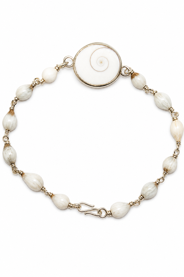 Devshoppe Pure Silver Gomti Chakra Vaijanti Bracelet for Women | Sacred Spiritual Bracelet with Vaijanti Beads