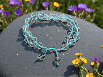 High quality Sphatik diamond cut double line bracelet in thread - fully adjustable