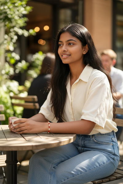 Beautiful Coral and Pearl bracelet in Silver