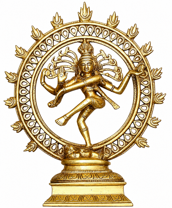 Premium Brass Nataraja Idol 8 Inch - Lord Shiva Cosmic Dance Statue for Home Temple, Puja & Decor